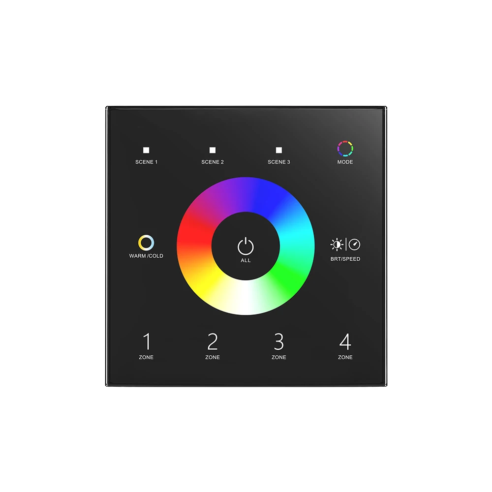Сенсорная панель SKYDANCE T15 100-240VAC 4 зоны RGB + CCT DMX512 master & RF 2 4G RGBW пульт дистанционного управления