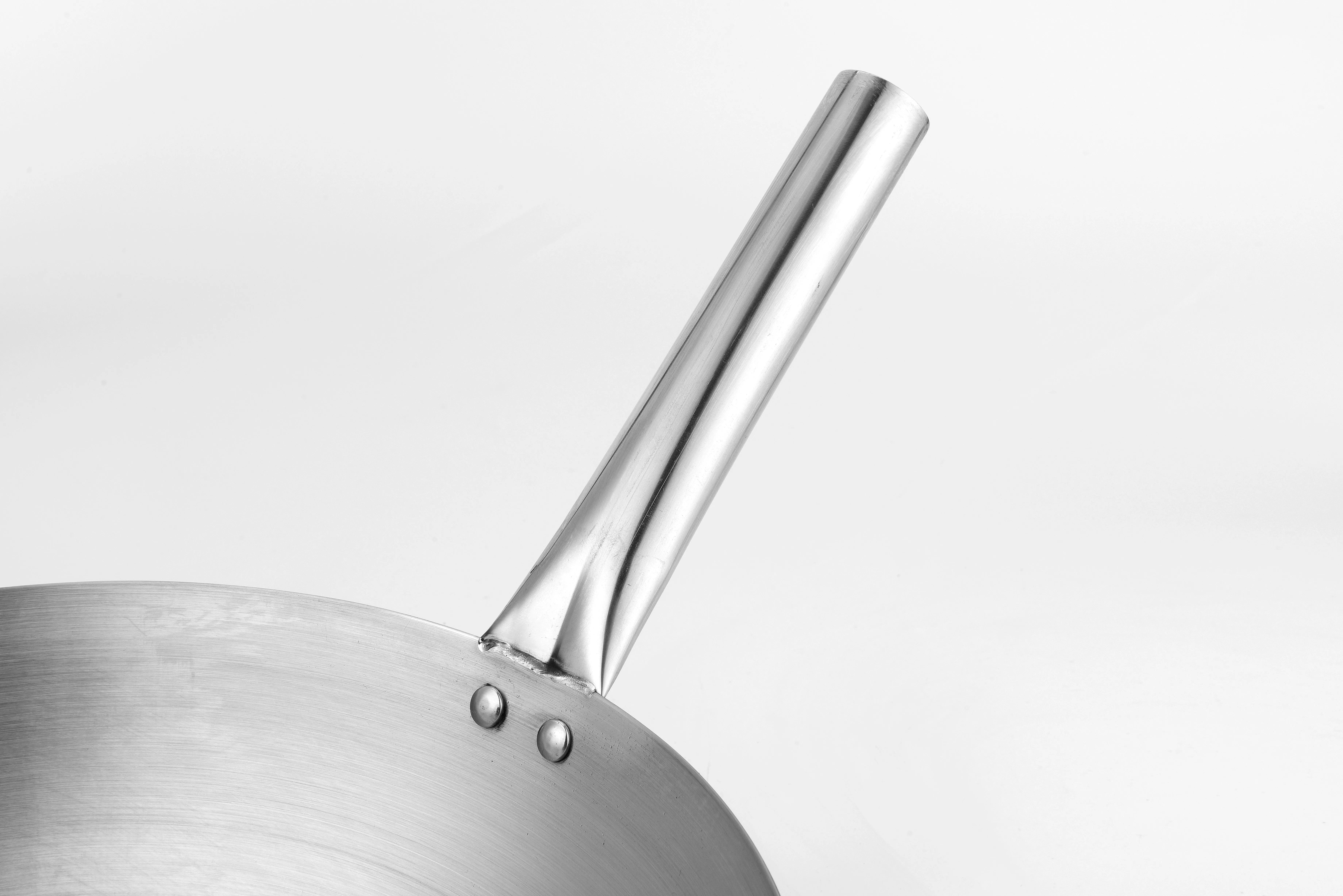 High-performance good quality round bottom carbon stainless steel wok ss fry pan