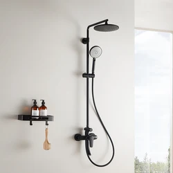 Bravat Modern style Exposed Shower Zinc handle Faucet Wall-Mounted Chrome Shower Faucet for Bathroom