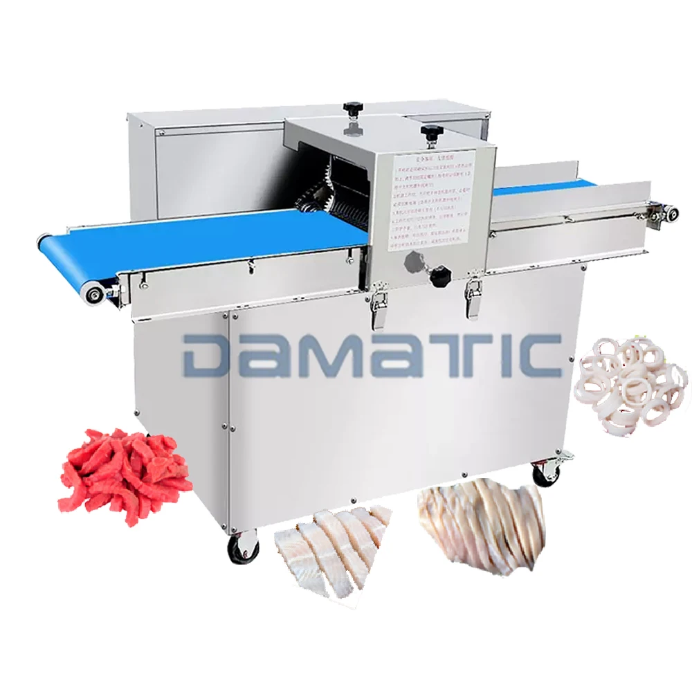 Meat Strip Slice Cut Doner Cutter Blade Machine With Conveyor Blade For Butchery Frozen Cold Meat Slicer Knife Cutting Machine