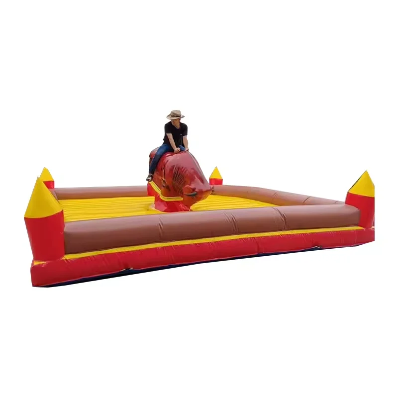 Popular high quality  mechanical bullfight machine with rodeo bull and inflatable mattress for outdoor amusement park