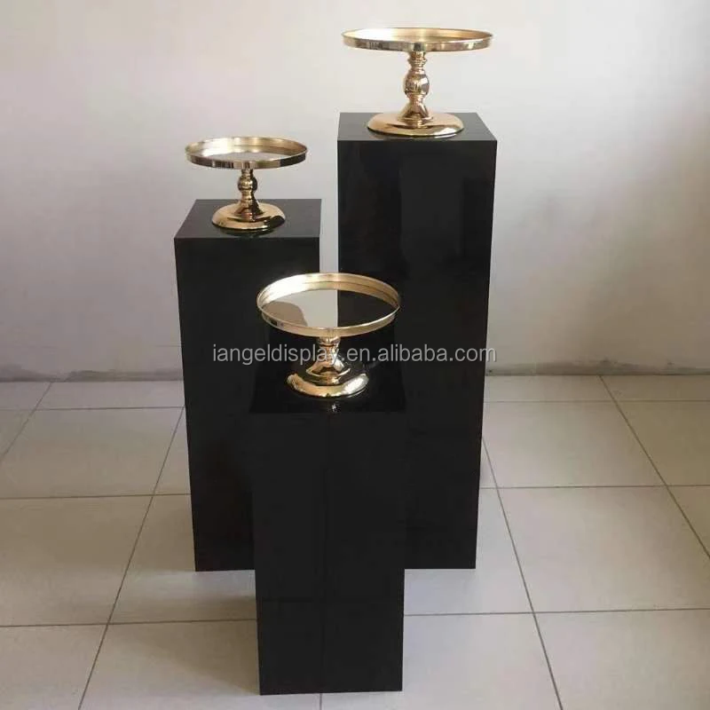 Iangel custom 70cm high acrylic white wedding decoration square column display rack