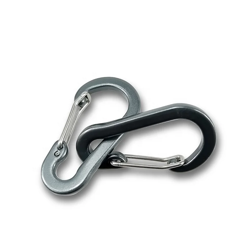 Small Spring Snap Hook Safety Rotating Climbing Mini Locking Logo Aluminum Custom Metal Carabiner Hook