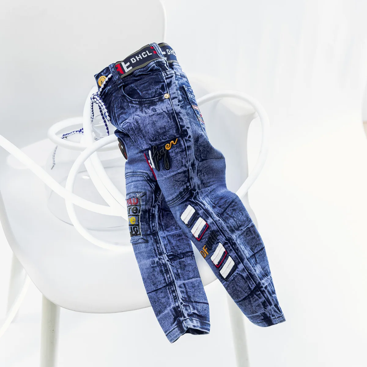 4-13 Years Children Fashion Clothes Classic Denim Clothing Long Trousers Baby Boy Casual Bowboy Kids Boys Jeans Pants