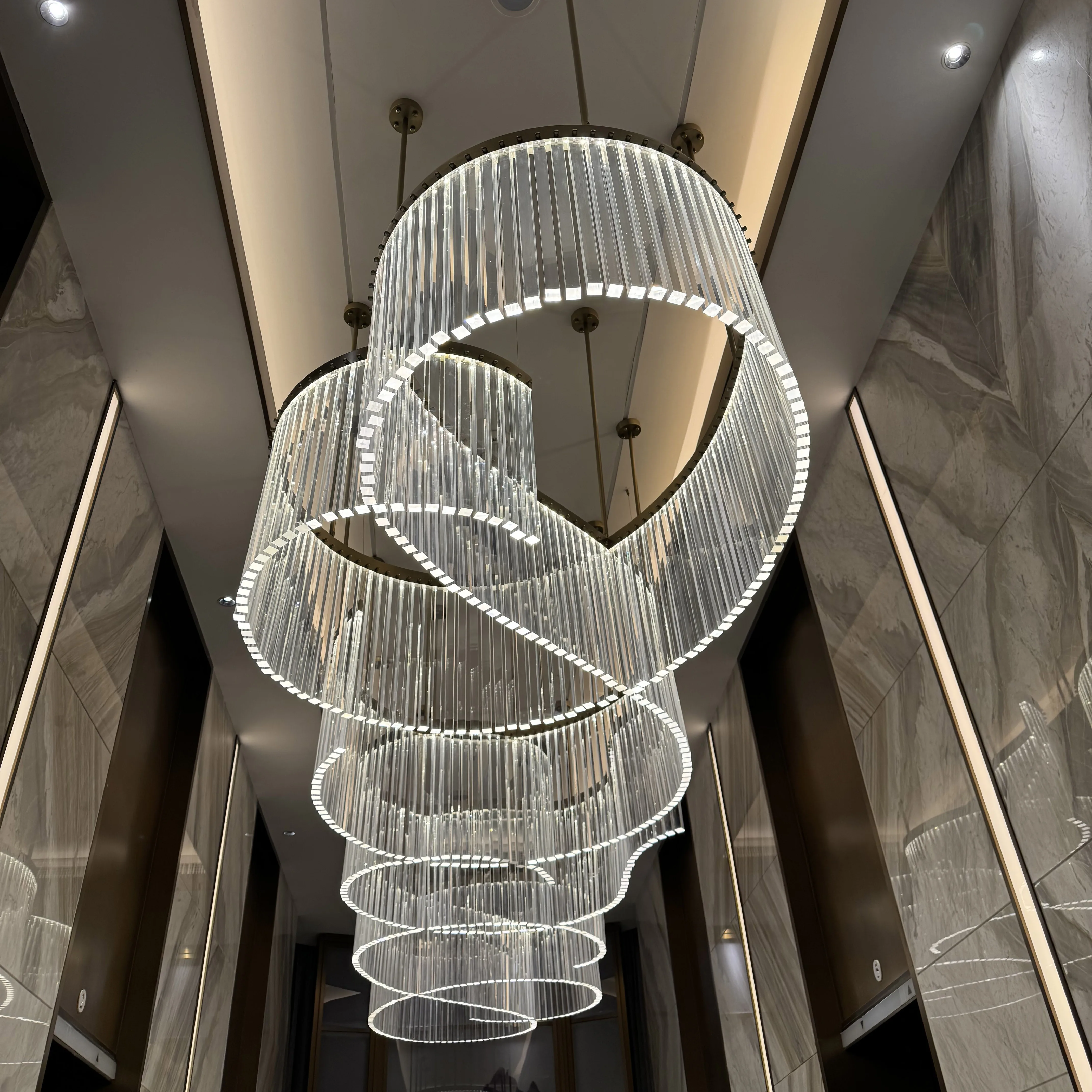 modern luxury chandelier for high ceilings large staircase hotel wedding decoration lighting chandeliers pendant lights