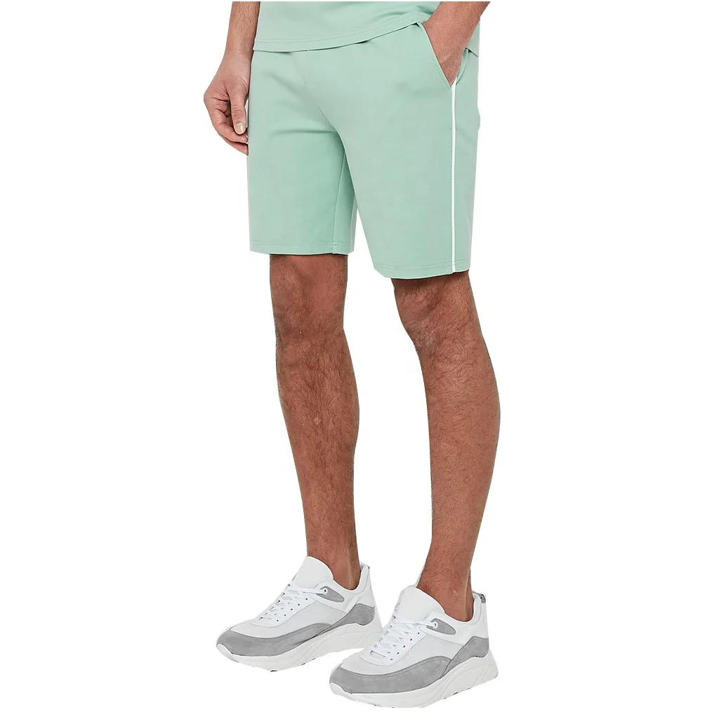 
Мужской спортивный комплект из футболки, полосатые Лоскутные Спортивные шорты и футболки с коротким рукавом 