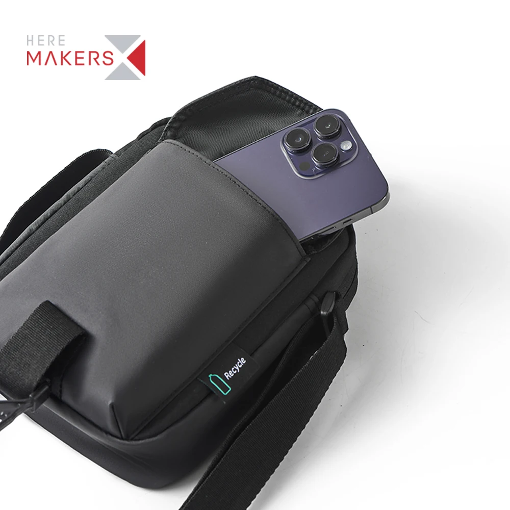 BSCI GRS Manufacturer Wholesale Fashion casual Unisex Shoulder strap purse Recycled mobile phone Sling bag