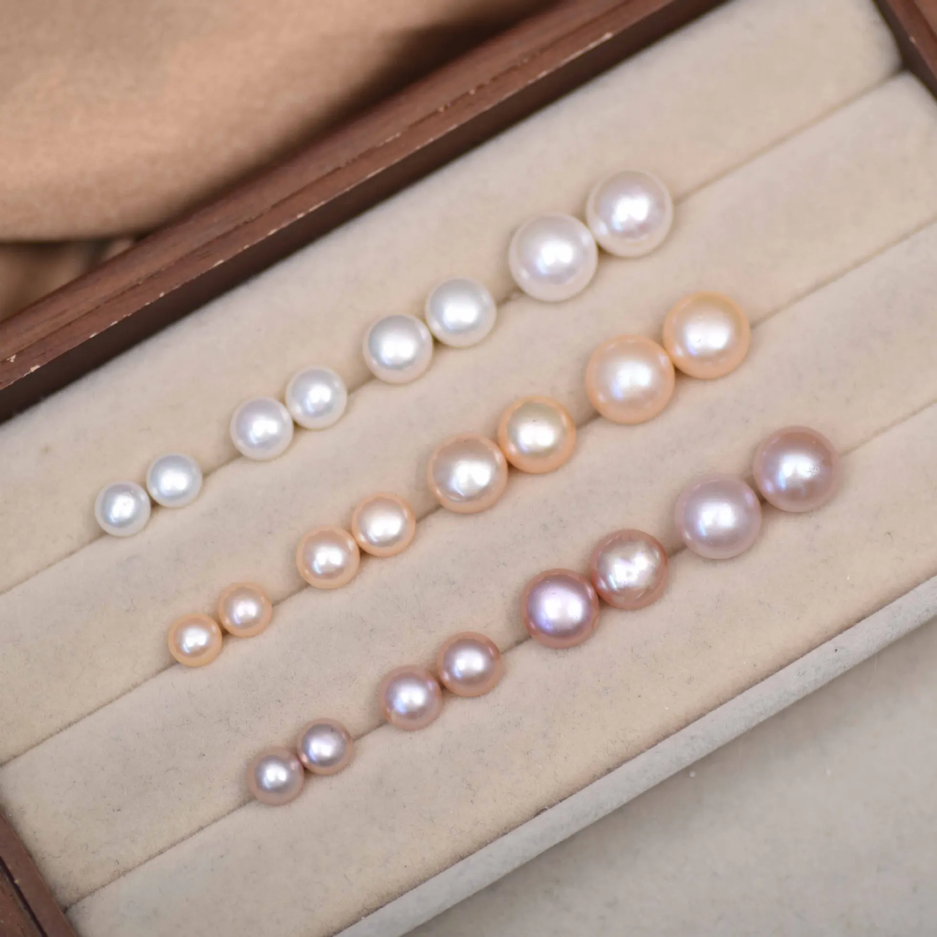 5A Quality Haystack Pearl Stud Earrings  Fashion S925 Silver Needle Simple  Elegant Freshwater Steamed bun   Pearl Earrings