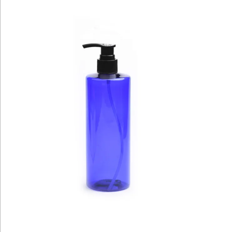 500ml Empty Blue Square Bottles Large Capacity Containers Shampoo Pump Plastic Bottle