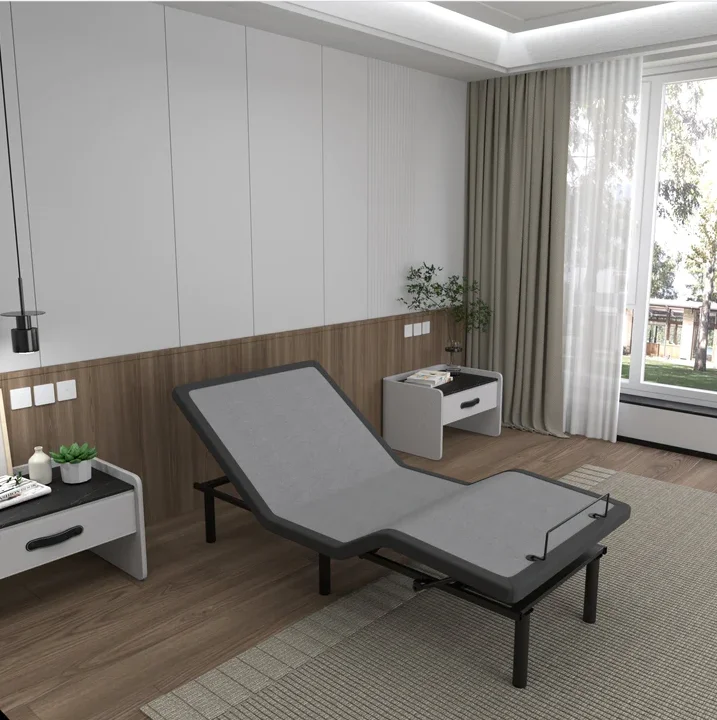 Zero Clearance Split King Massage Contour Electric Adjustable Bed Base with Silent Drive Okin Motors