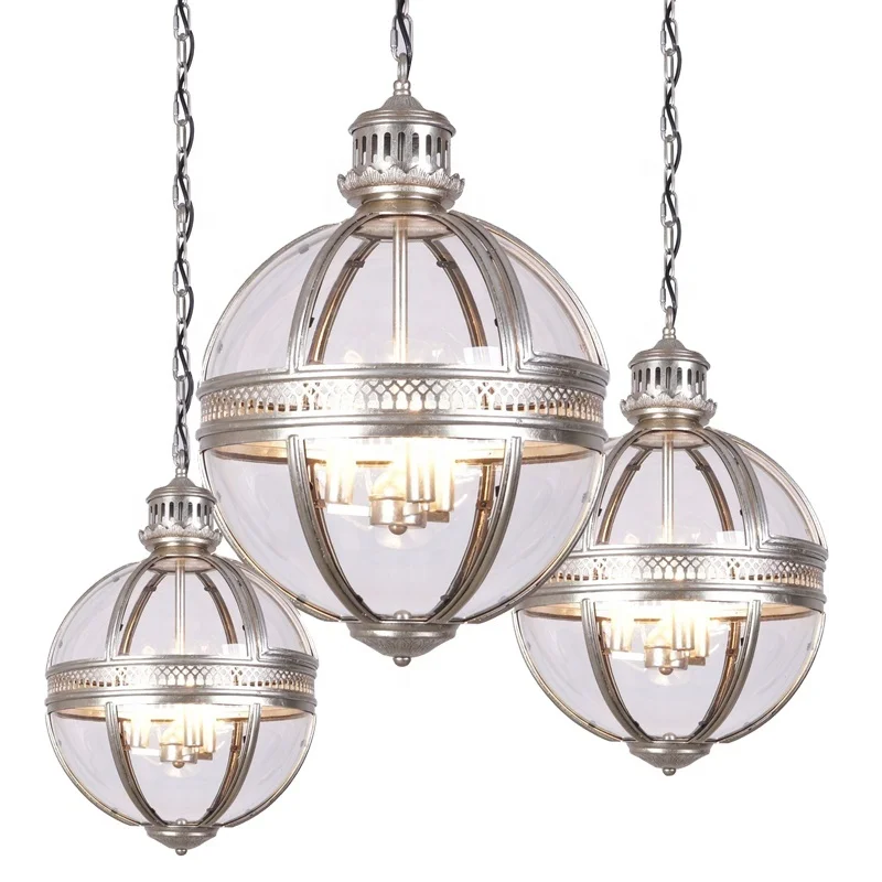 HITECDAD Contemporary Classic Round Glass Ball Chandelier American Style for Hotel Hall Bedroom Restaurant