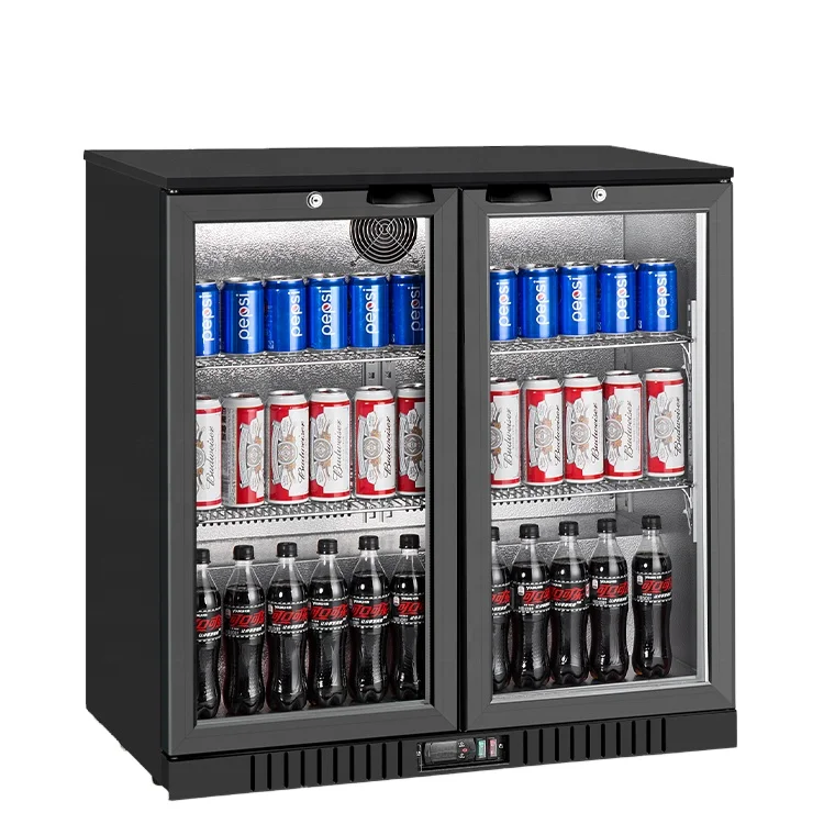 Double door Counter Top Beverage Fridge Beer Display Cooler Refrigerator Under Back Bar Beer Cooler