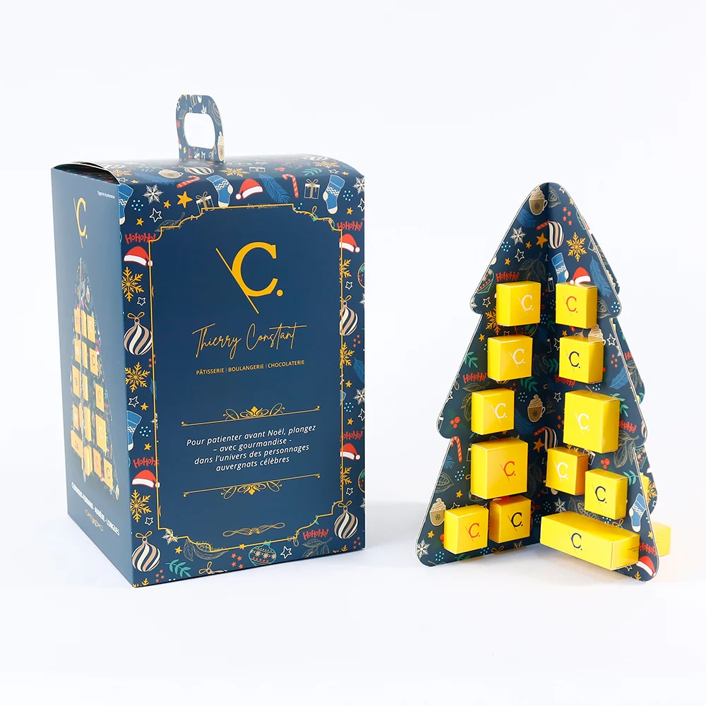 Christmas Advent Calendar 24 Drawers Countdown Box MDF and Paper Material Cosmetically Shaped Model for Craft Usage