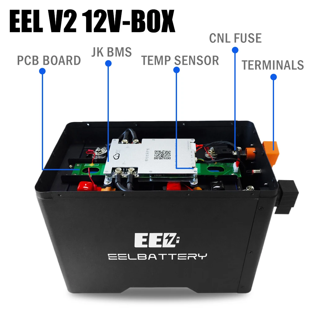 EEL 12V 280Ah DIY Kit with 200A Bms 15kwh 4S 8S 12V 24V 48V 230Ah 280Ah Lifepo4 for Server Rack Battery Box