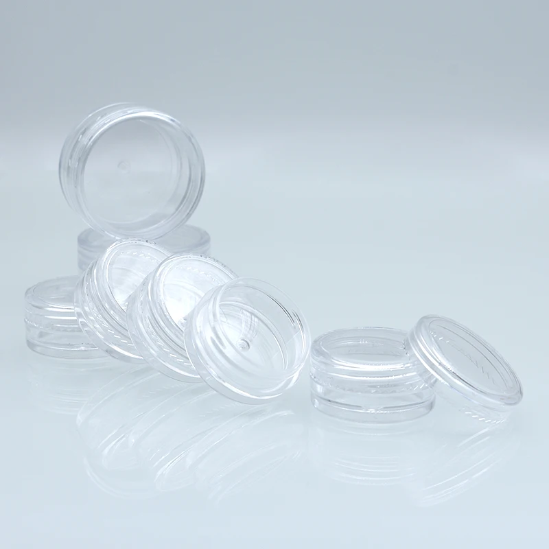 5g 2.5g 3gram/3ml Round Small Little Mini Tiny Clear Container Jars 5 Grams Acrylic Plastic Sample Jars with Clear Screw Cap Lid