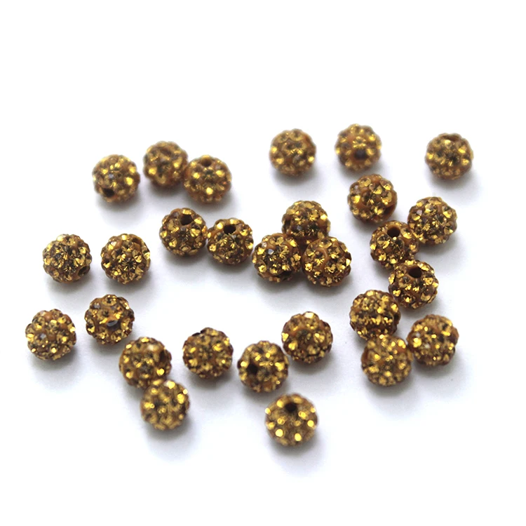 Round polymer clay rhinestone beads