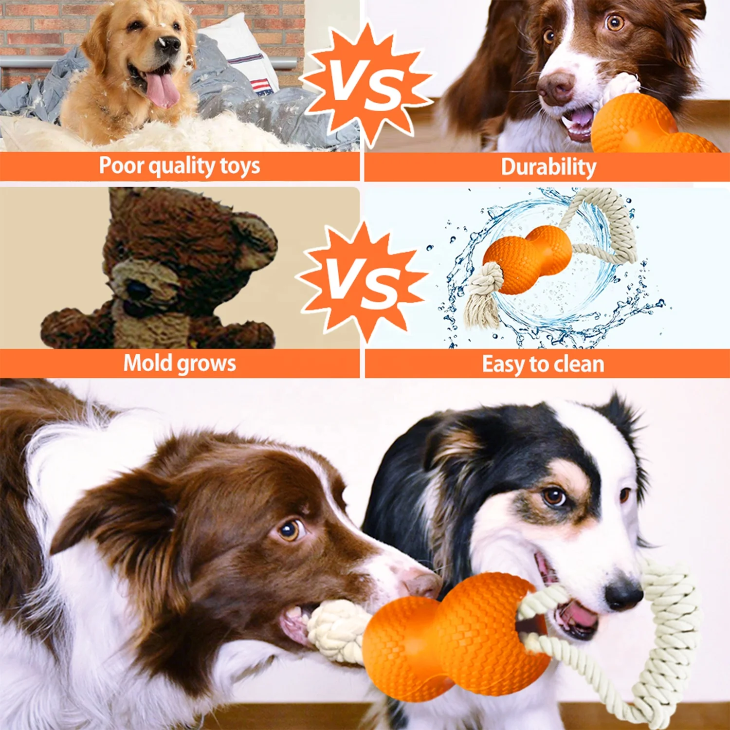 Laroo Dog Chew Ball Floating Foam Chew cotton Rope EVA Ball Pets Dog Toys Dog Toy For Pet Training swimming interactive