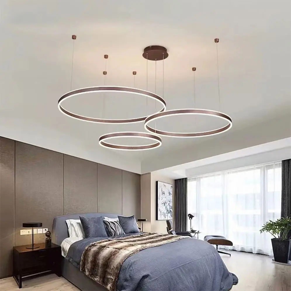 Simple High Quality Ceiling Contemporary Circle 4 Rings Indoor LED Chandelier Modern