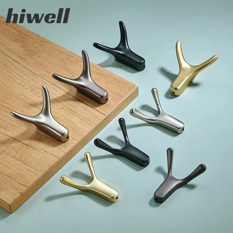 Furniture Modern Bathroom Black Hanger for Cloths Hat Solid Metal Wall Hooks Wall Hook Rack Coat