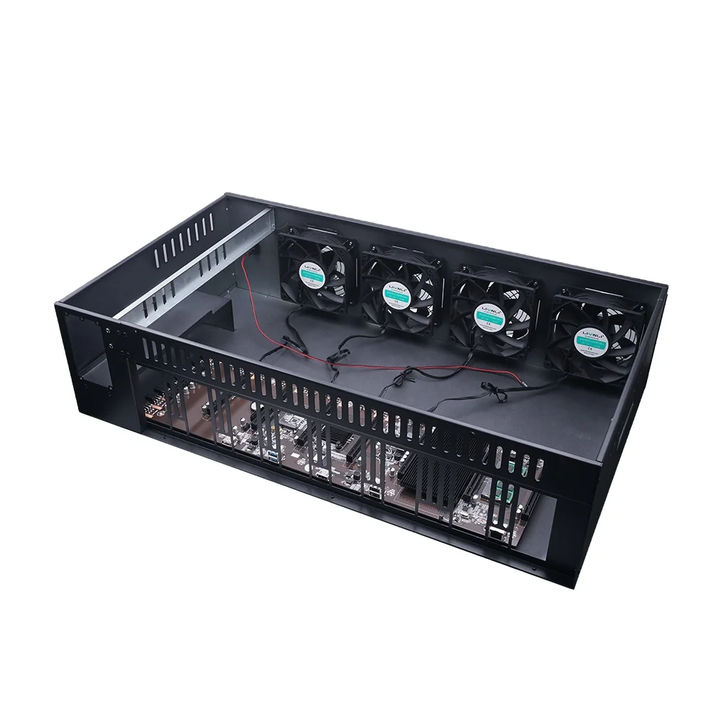 Корпус для графических карт B75, 8 ГПУ, для материнской платы 65 мм с охлаждающим вентилятором 4*12038 6000 об/мин