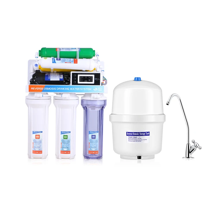 7 stage 75GPD Under sink Alkaline Reverse Osmosis Water Filtration water filter purifier system machine with TDS show