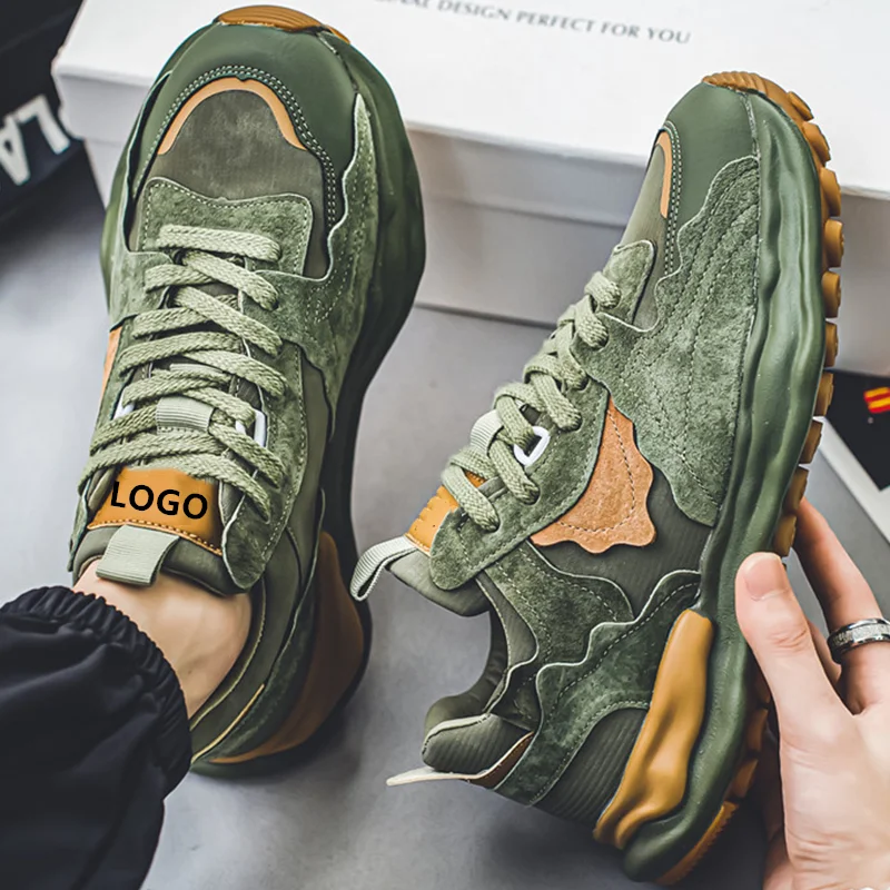 Wholesale Men Custom Sneakers Retro Shoes Low-cut Brown Retro Suede Running Shoes Classic Vintage Trainers Sneakers for Men