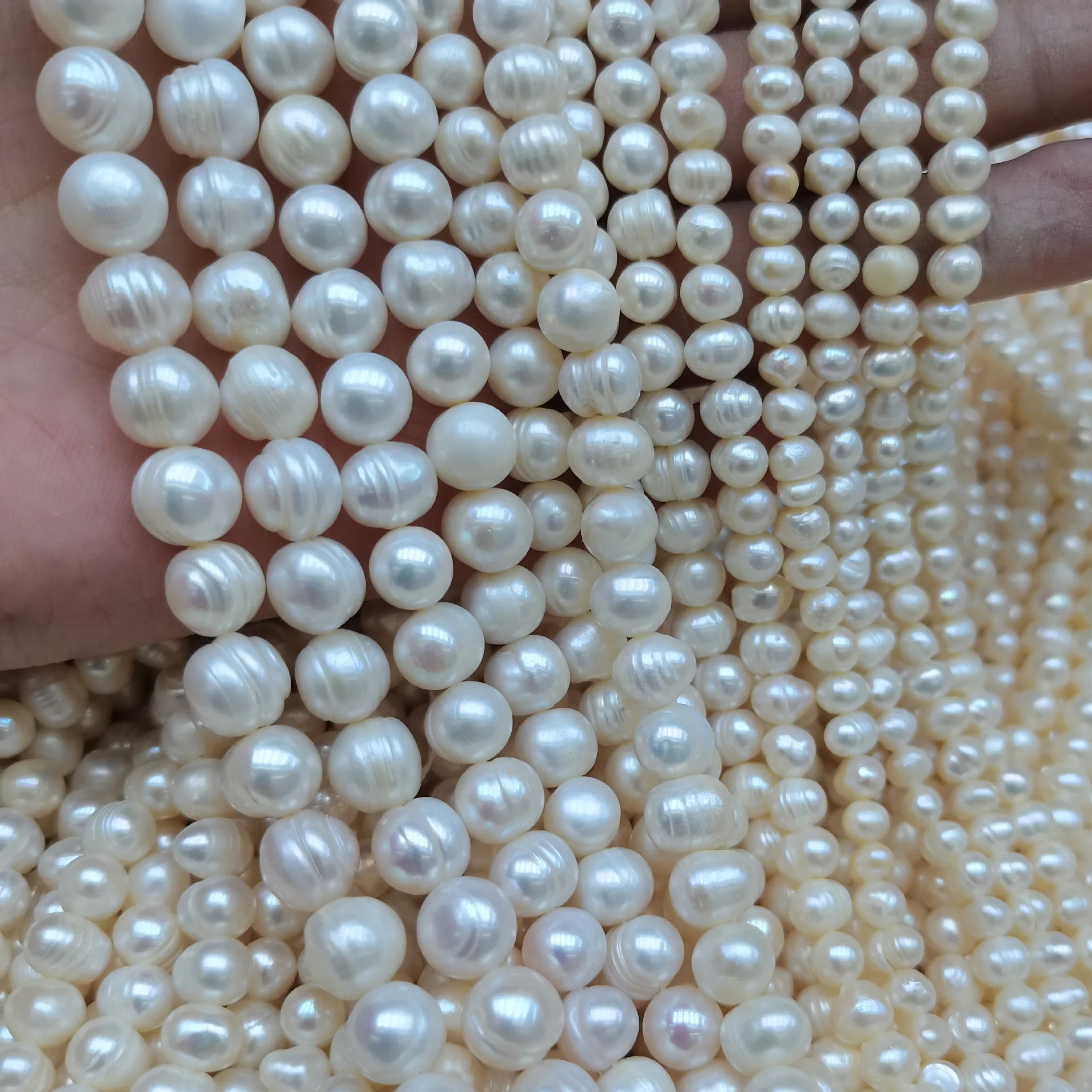 Cheap Price 4-11mm White Color Near Round Pearl Necklace Cultured Wholesale Freshwater Natural Pearl Strand
