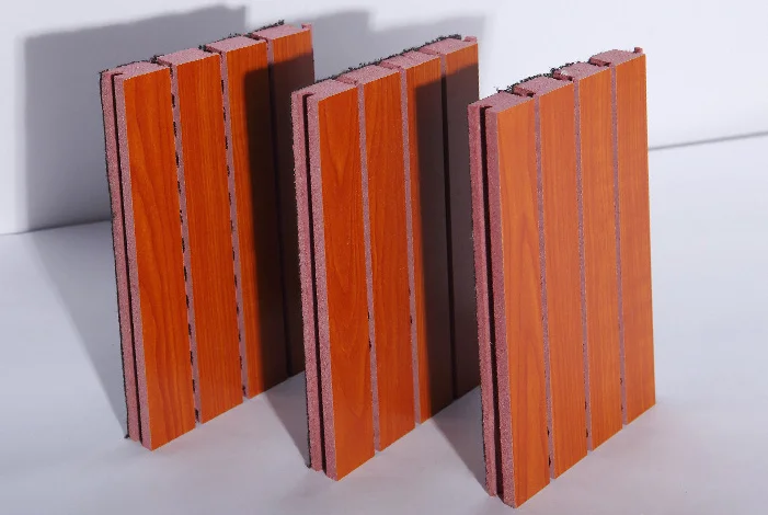 Class A Fire Rating Mdf Natural Veneer Oak Polyester Slatted Woodenen Acoustic Panel For Interior Decoration