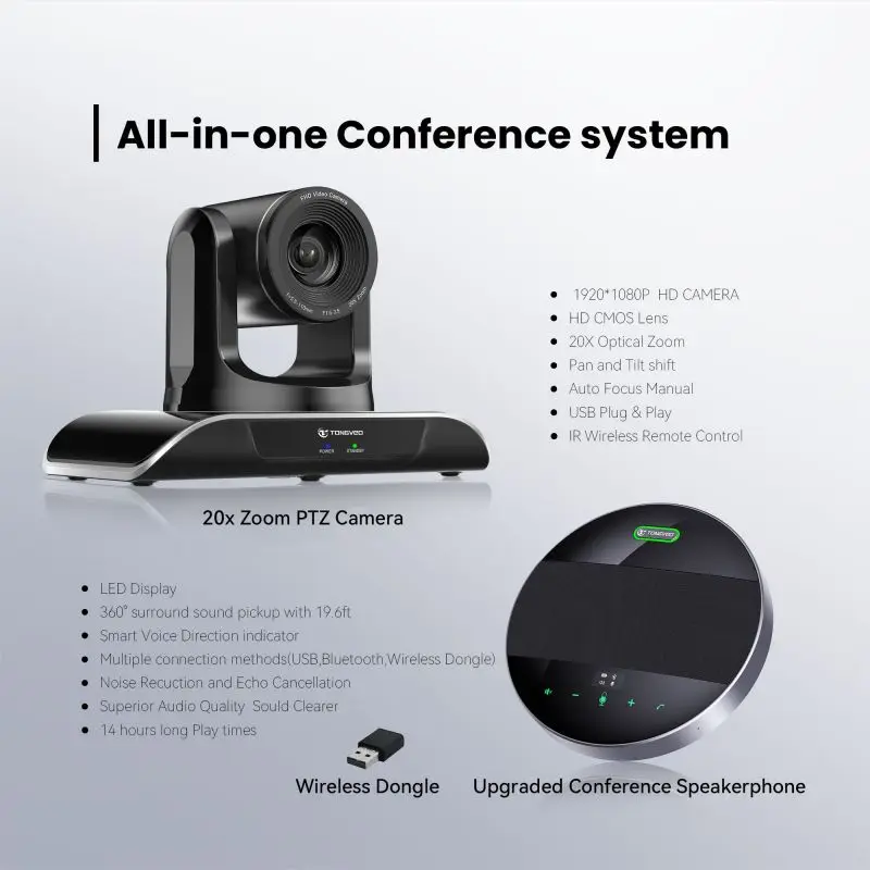 Tenveo 20-кратная камера для конференц-связи ptz NDI live streaming camera