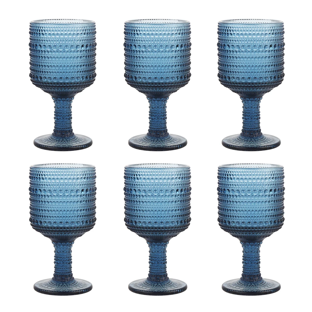 9oz Transparent Wine Goblets Set Of 6 Clear Glass Goblets Fancy Wine Glass Cute Wine Glasses Vintage Glassware