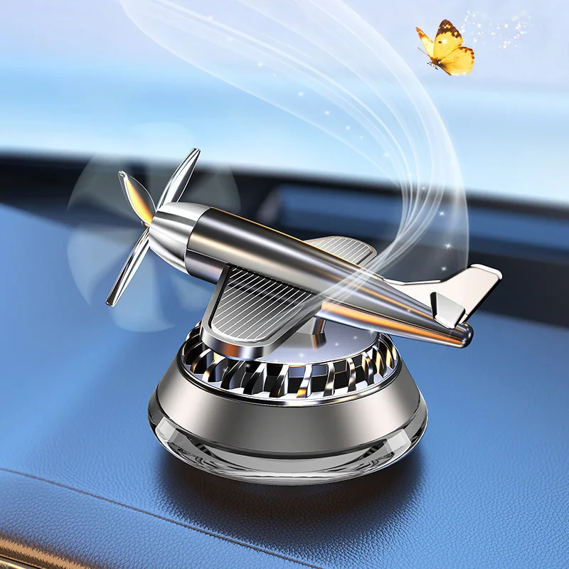 Car Air Freshener Helicopter Solar Energy Rotating Aromatherapy Aviation Al Alloy Diffuser Diffuser for Car and Home