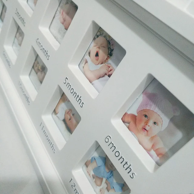 
kids children baby first year photo frame baby 12 months growth photo frame commemorative diy picture frame 