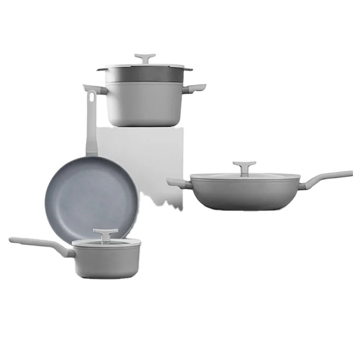 6  Piece Cookware Set Aluminum Cookware Set Non-Stick Ceramic Coating with  Bakelite rubber  Handle