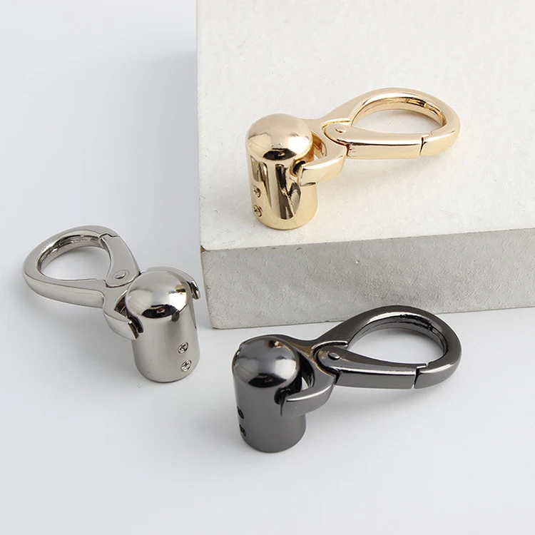 Custom Luggage Leather Bag Chain Hooks Hardware Accessories Metal Swivel Spring Snap Hook For Handbag Strap Hanging Buckle