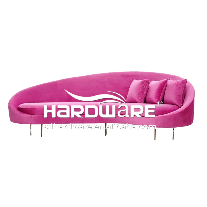 Wedding Furniture Supply Hot Pink Velvet Luxury Wedding Sofa Events For Bride