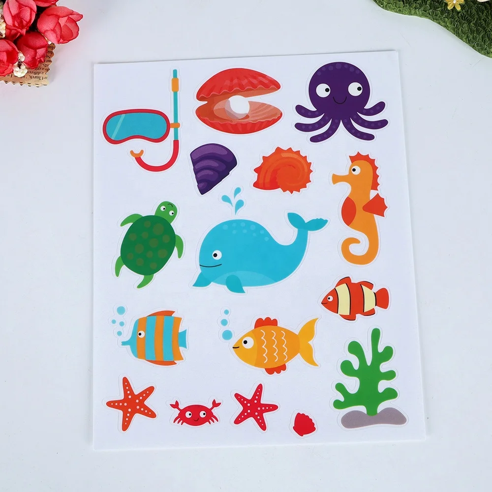custom static cling inside glass big stickers for window smoke shop decoration film fish whale octopus design
