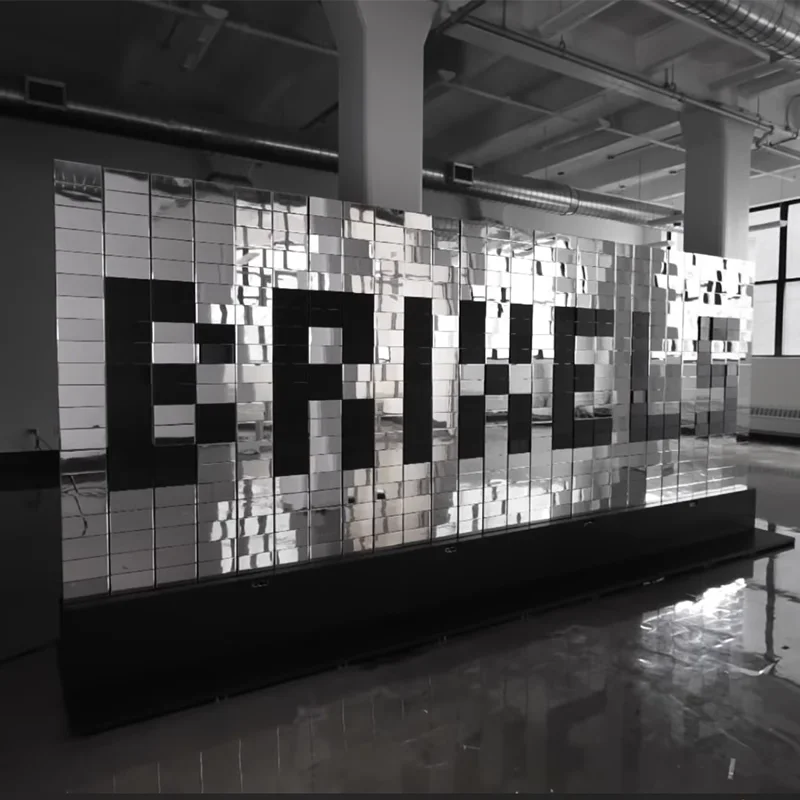 Creative Flip-Disc Kinetic Art Interaction Design Restaurant Mechanical Flipping Kinetic Art Wall for Museum Shopping Mall Bar