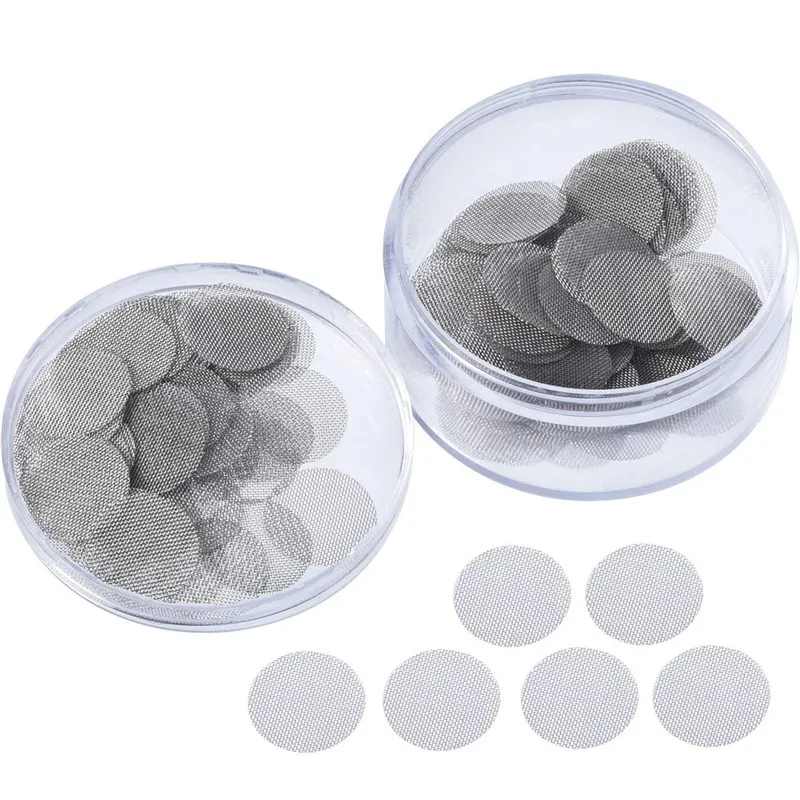 ss 304 round shape 14.8mm 3inch stainless steel smoking pipe screen mesh filter