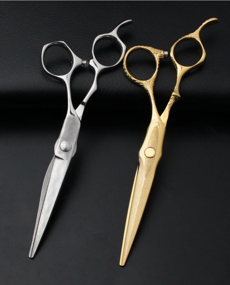 Kungfu Rose Gold Black Color Classic Professional Barber HairCut Beauty Scissors Barber Products
