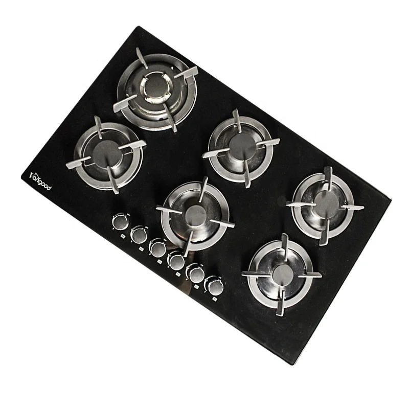 OEM Built-in  Home Cooker Kitchen Cooktop Top High Quality 6 Burner Blue Flame Gas Stove Hob