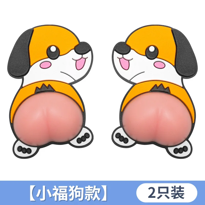 HWA OEM Custom Cute Soft PVC Silicone Crashproof Reflective Car Stickers Accessories 3D Decoration Door Mirror Handle Sticker