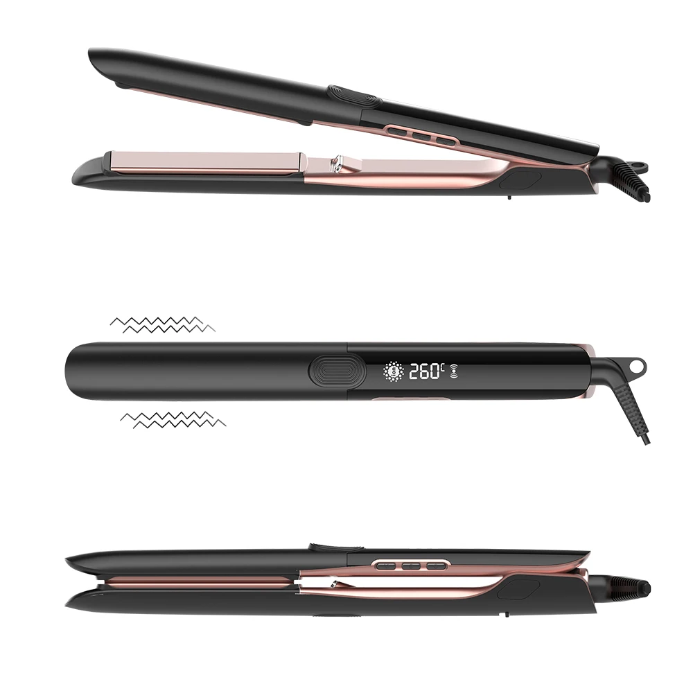 1Professional Negative Ion Vibration 260 500 degree Fahrenheit Flat Iron High Temperature Treatment Hair Straightener.