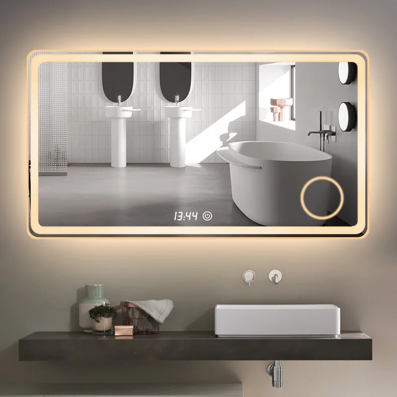 LED Backlit Bathroom Mirror Automatic switch bathroom vanity led light smart  Wall mirror