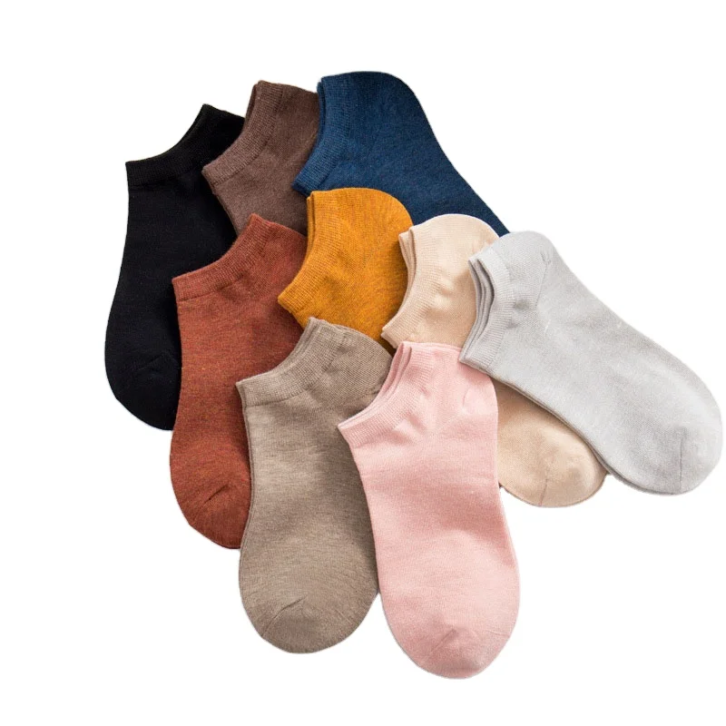 Summer solid color low-cut seamless bamboo fiber ankle no show short invisible socks for women girl