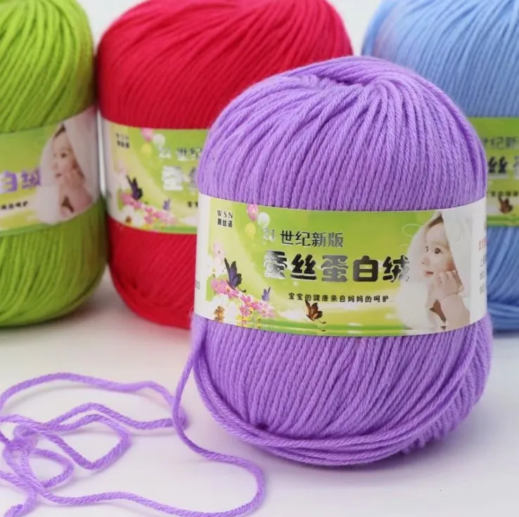 Bojay Wholesale Worsted 100% Acrylic Yarn For Knitting Fancy Sof Cloth Baby Sweater Yarn Fashion Acrylic Milk  Cotton 6ply Yarn