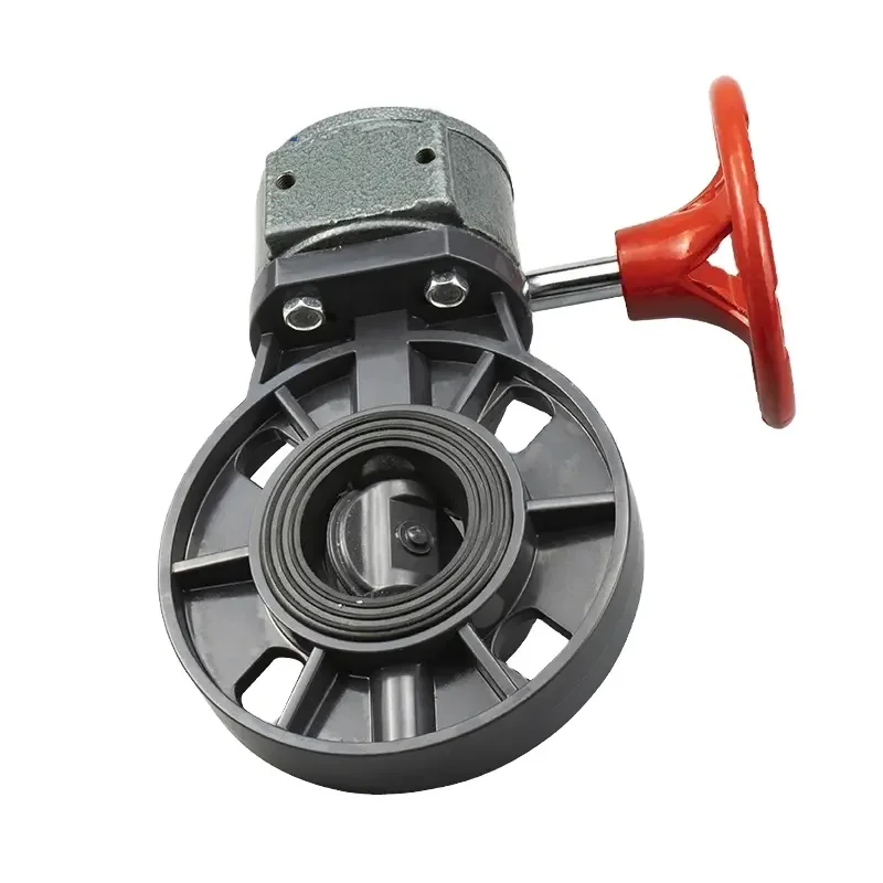 Wafer Type PVC Gear Operated Butterfly Valve Plastic Handle Butterfly Valve Control Flow Water