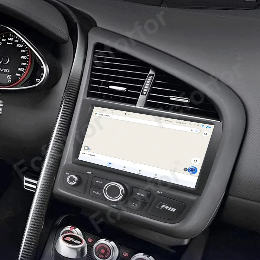 8' Car Radio For Audi R8 2007-2015 Android 13 GPS Navigation Multimedia Player Auto Wireless Carplay Head Unit With 8 Core CPU