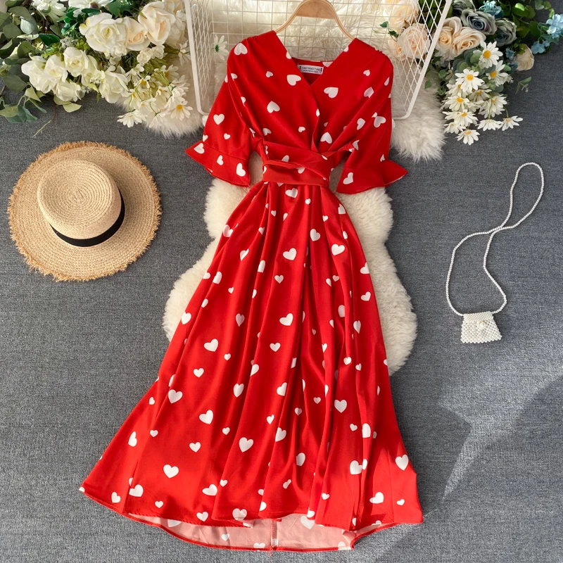 Women Summer Boho Maxi Long Dress Short Sleeve Casual Beach Dresses Sundress Floral Print Dresses