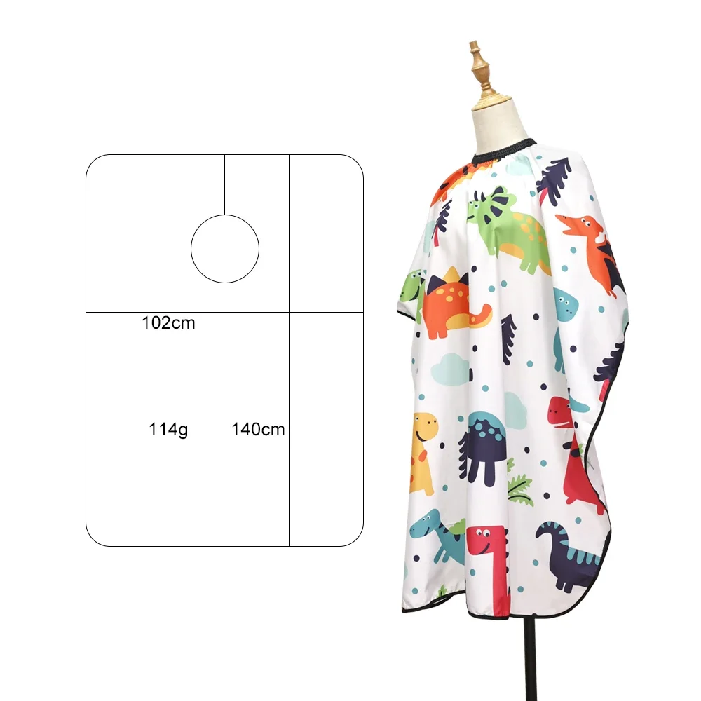 Eco-Friendly Cartoon Pattern Kids Capes Hair Cut Waterproof Polyester Pongee Cloth Barber Shop Styling Tool Hairdressing Salon