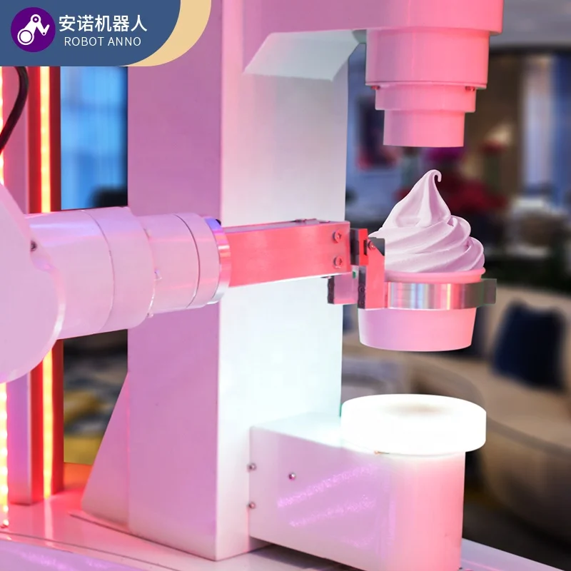 Hot sale  6 Axis Robot Vending Machine Make Ice Cream With 5 flavors for shipping mall
